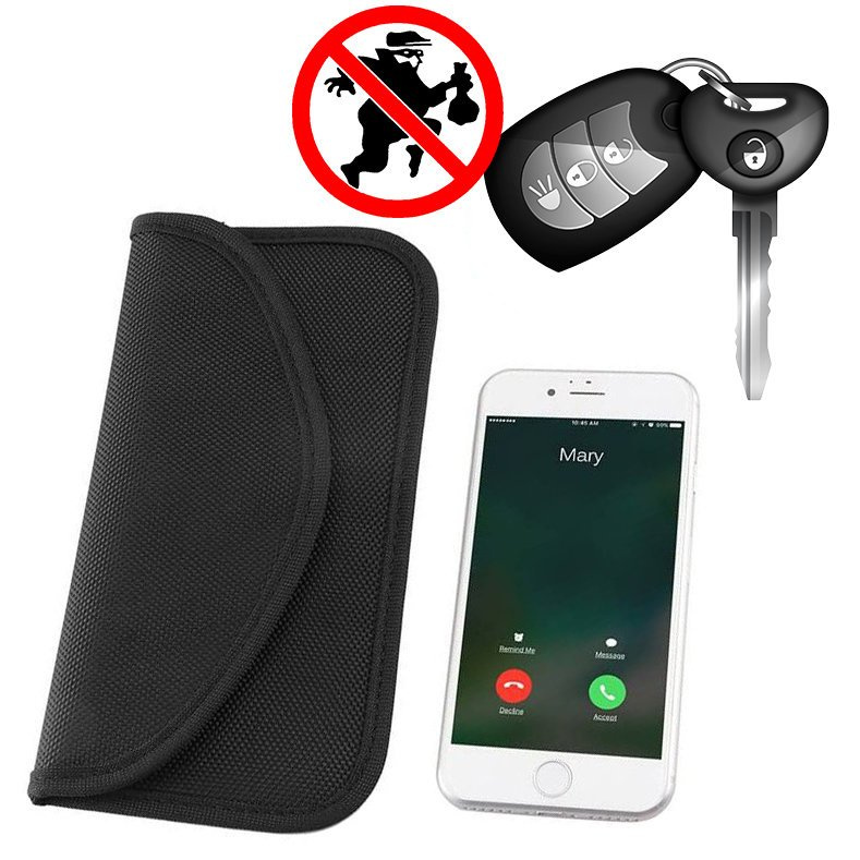 Anti-theft Case for Car Keys Phone Radio Blocking Faraday Box Faraday Cage  20cm x 11cm Black - B2B wholesaler.hurtel.com