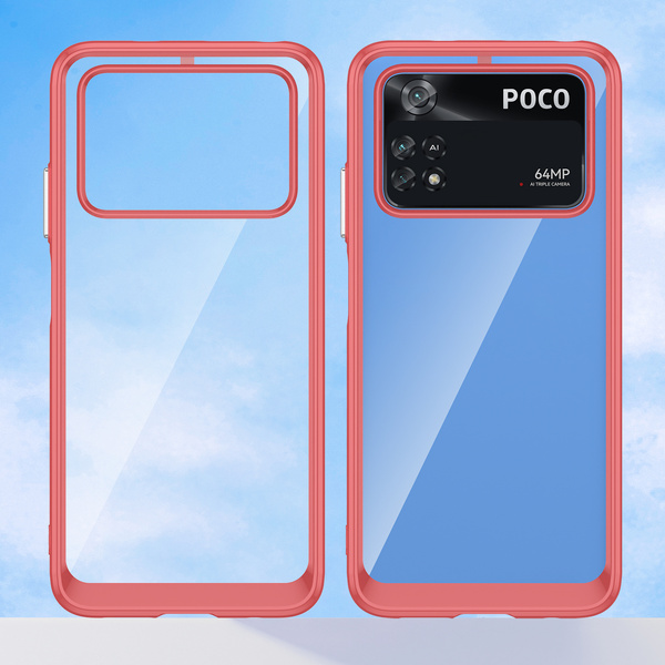 Outer Space Case Xiaomi Poco M4 Pro Hülle mit flexiblem Rahmen rot 